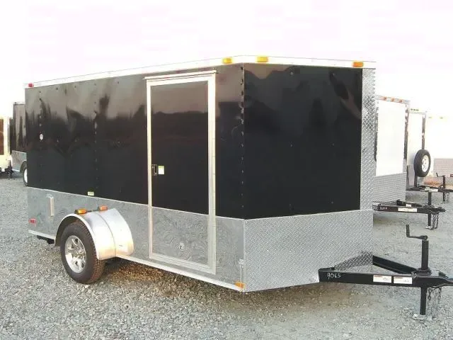 Black SA 12ft Enclosed Motorcycle Trailer