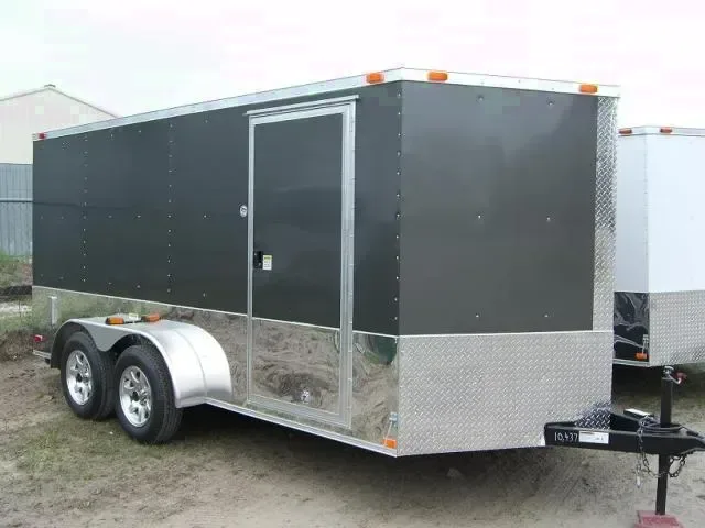 Enclosed Motorcycle Trailer Grey 14ft