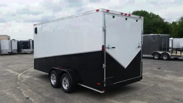 16ft Beautiful White and Black Motorcycle Trailer