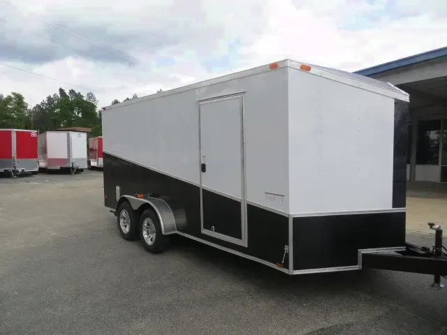 16FT SILVER w/BLACK TRIM MOTORCYCLE TRAILER