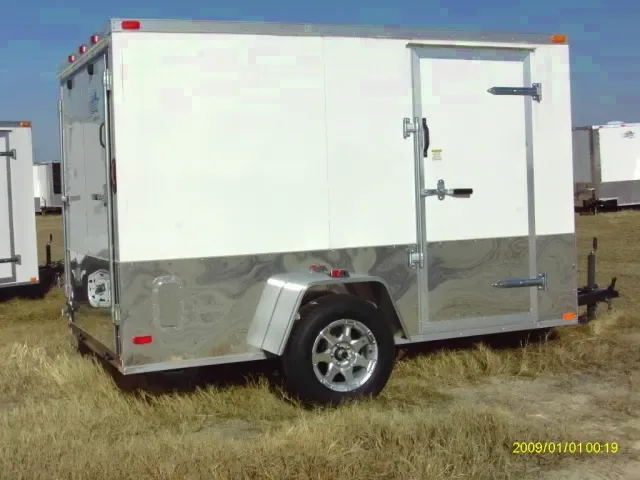 12FT WHITE MOTORCYCLE TRAILER W/WRAP AROUND ATP