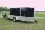 12FT BLACK MOTORCYCLE TRAILER W/WRAP AROUND ATP