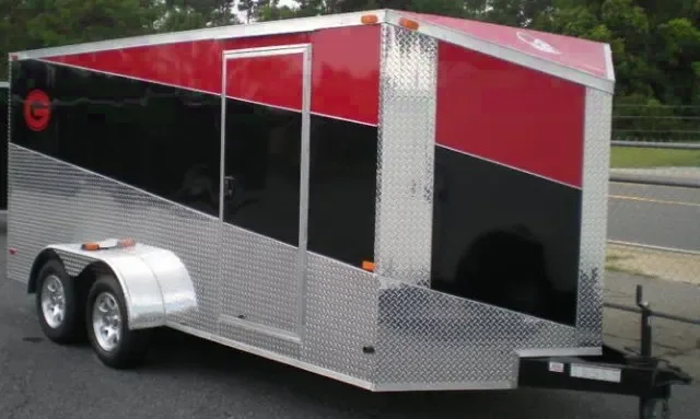14ft Tri-color Enclosed Cargo/Motorcycle Trailer