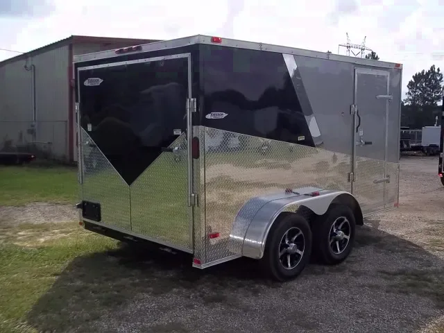 12ft TA Black and Silver Enclosed Motorcycle Trailer