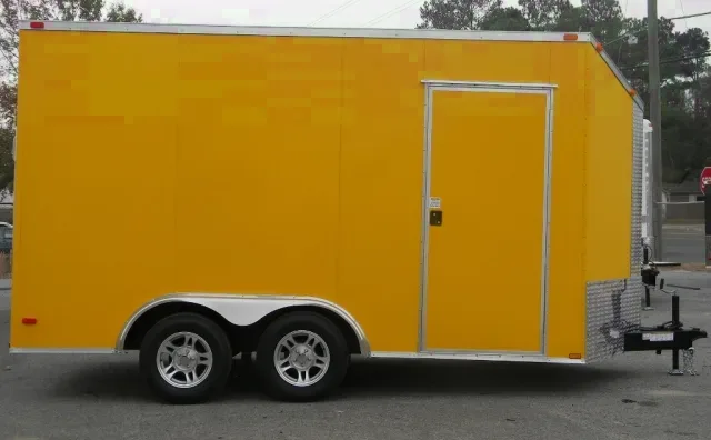 14ft V-nose Yellow Motorcycle Trailer