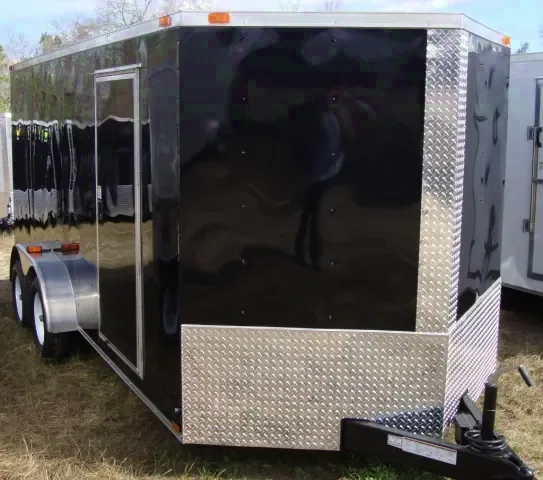 16ft Black V-Nose Motorcycle Trailer