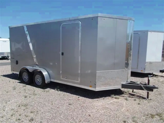 16ft Silver V-nose Motorcycle Trailer