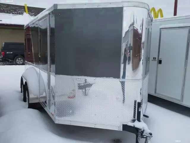12FT CHARCOAL V-NOSE ENCLOSED MOTORCYCLE TRAILER
