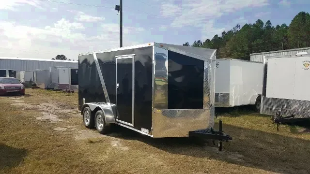 16ft Black V-nose Motorcycle Trailer