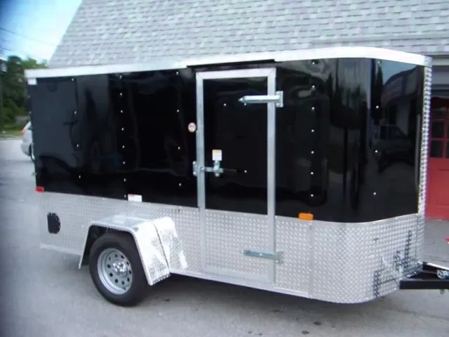Black 10ft V-nose Motorcycle Trailer