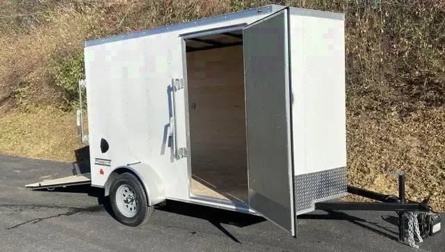 10ft White V-nose Enclosed BP Motorcycle Trailer
