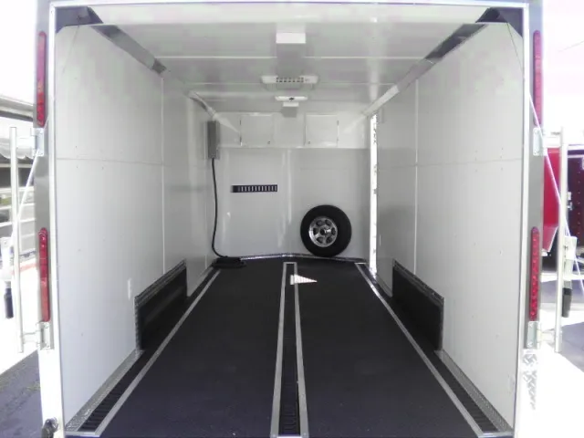 Black 18ft Motorcycle Trailer Finished Interior