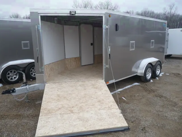 Pewter 19ft Sled Trailer w/White Walls and Ceiling