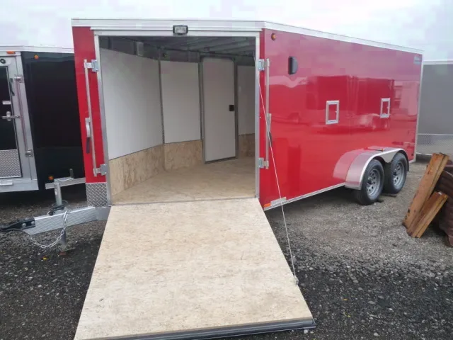 Beautiful Red 19ft Enclosed Snowmobile Trailer