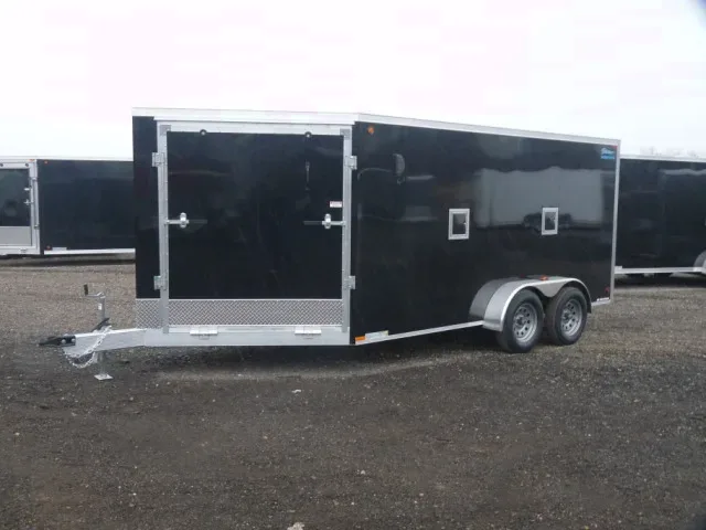 Enclosed Black Bumper Pull 19ft Snowmobile Trailer