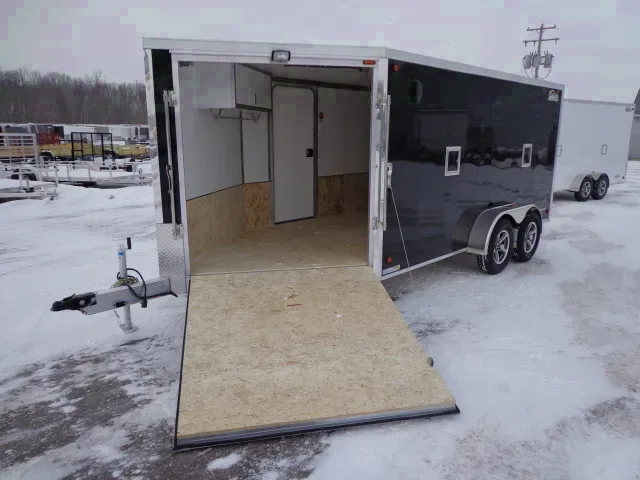 Black TA 19FT Snowmobile Trailer