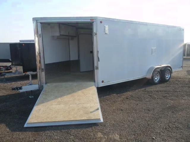 23ft White Aluminum  Snowmobile Trailer