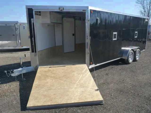Black 23ft Snowmobile Trailer Tandem 3500lb Axles