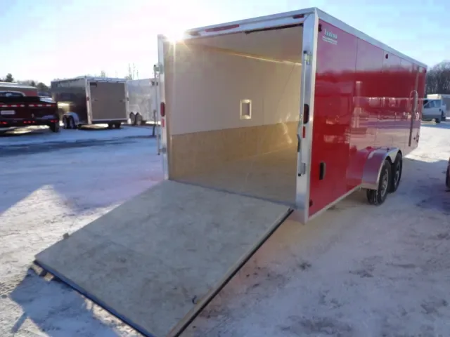 RED 27ft Enclosed Snowmobile Trailer w/3500lb Axles