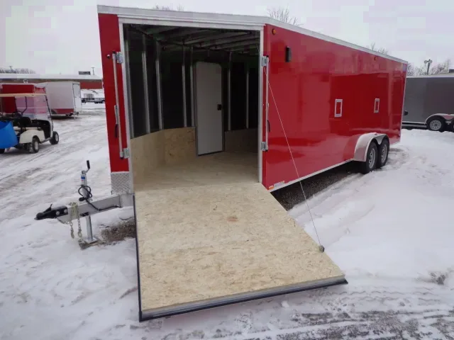 27ft Enclosed Red Trailer for Snowmobile's