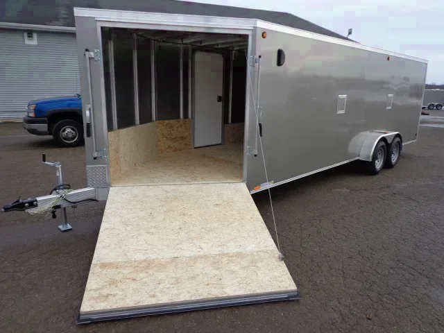 Pewter 27ft Enclosed Aluminum Snowmobile Trailer