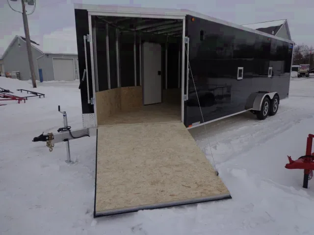 27ft Black V-nose w/Ramp Snowmobile Trailer