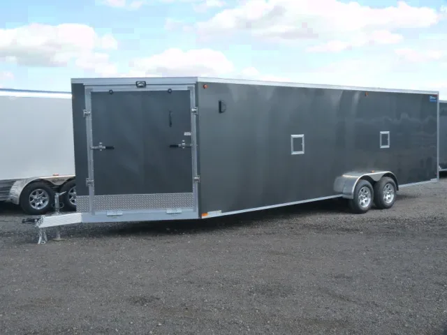 Charcoal Bumper Pull 29ft Enclosed Snowmobile Trailer