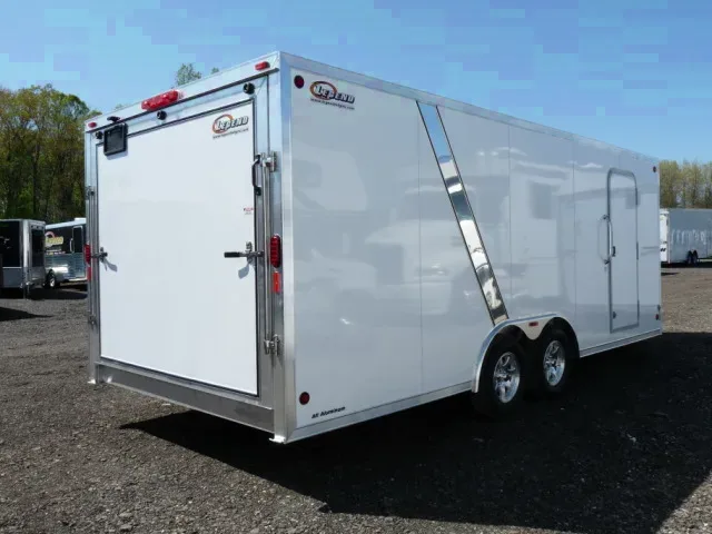 26ft White Enclosed Car Snowmobile Trailer