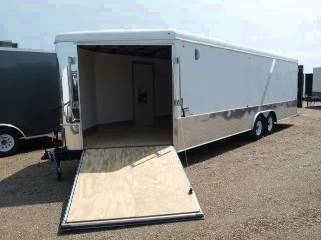 White V-nose Snow/Car/Landscape Trailer 30ft