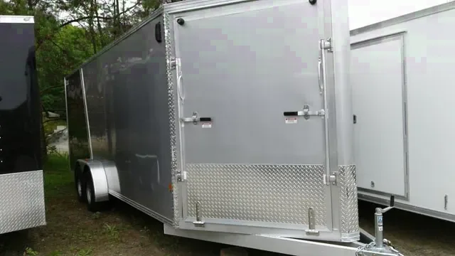 22ft Silver and Charcoal V-Nose Snowmobile Trailer