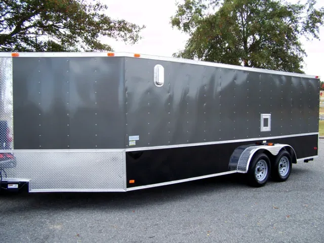 20ft TA Charcoal Grey on Black Snowmobile Trailer