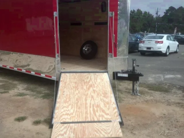 Red 28ft Snowmobile/ATV/Auto/Motorcycle Trailer