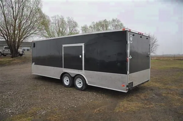Black 22ft Snowmobile Trailer w/Escape Door