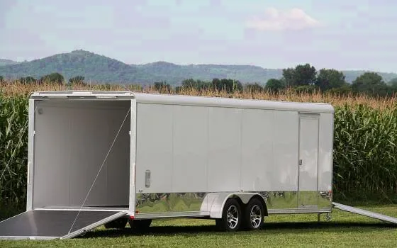 3500 LB AXLES 27FT  WHITE SNOWMOBILE TRAILER