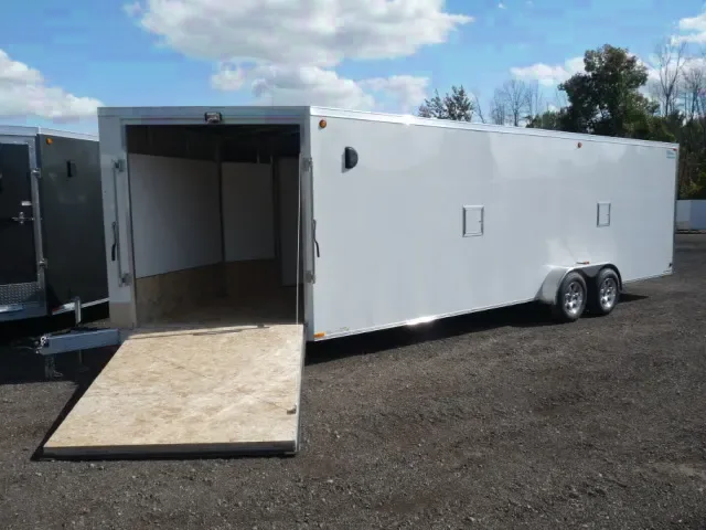 29FT WHITE SLED TRAILER W/BRAKES