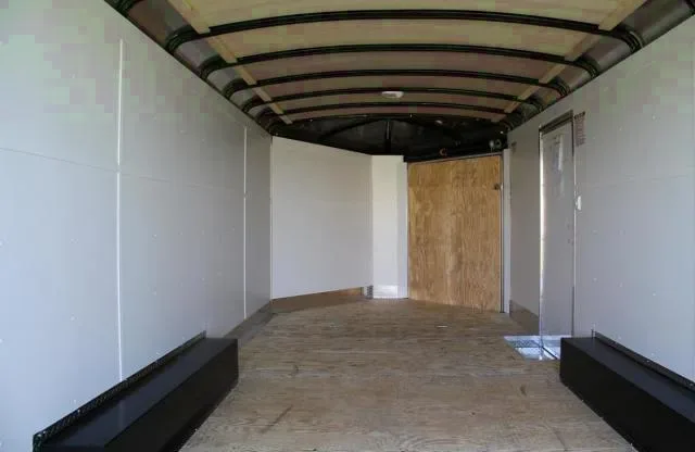 24FT Combo Trailer Black and Silver w/Rear and Front Ramp