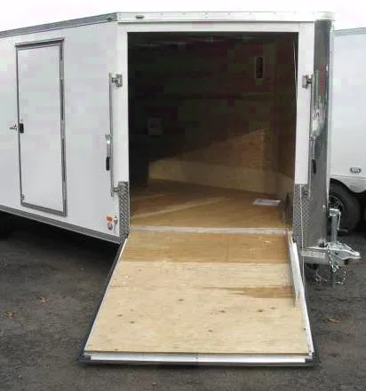 22ft White Deckover Snowmobile Trailer