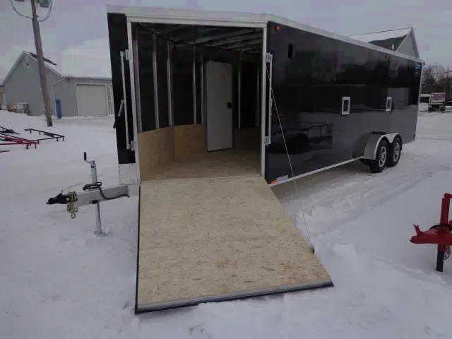 27ft Black V-nose w/Ramp Snowmobile Trailer