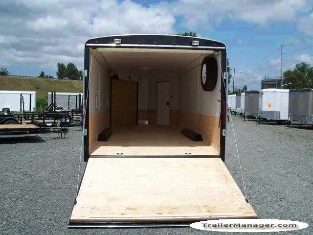 WHITE With Ramp 20ft Snowmobile Trailer-Spare Tire