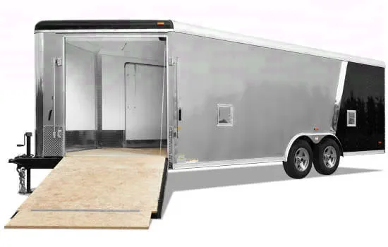 Bumper Pull 30ft Silver and Black Combination Trailer