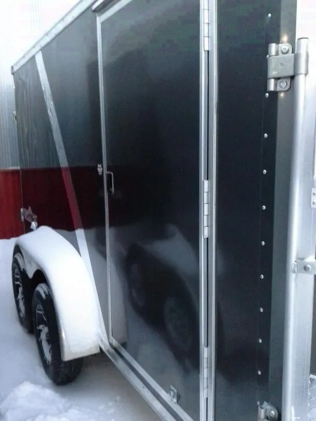 16ft Two Tone  Aluminum Snowmobile Trailer w/Kick Plate