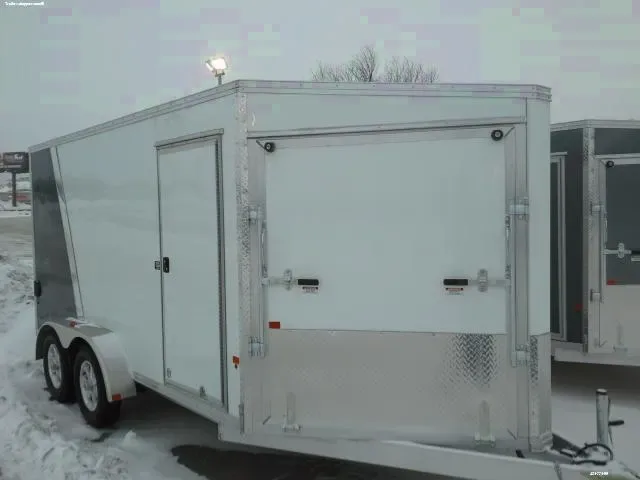 16ft White and Charcoal Aluminum Snowmobile