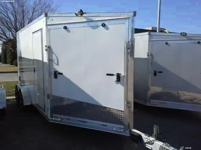 TWO TONE WHITE AND PEWTER 16FT SNOWMOBILE TRAILER