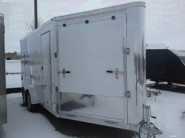 WHITE/SILVER 18FT ALUMINUM SNOWMOBILE