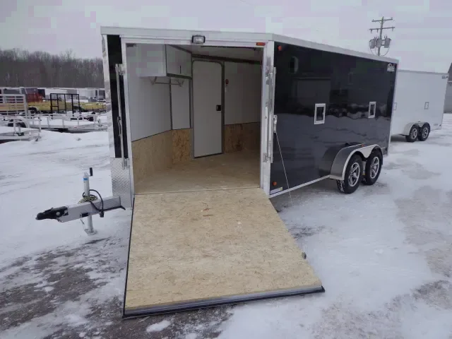 19FT BLACK TA BUMPER PULL SNOWMOBILE TRAILER