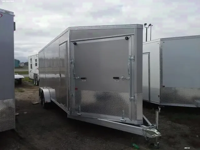 22FT PEWTER ENCLOSED ALUMINUM SNOWMOBILE  TRAILER