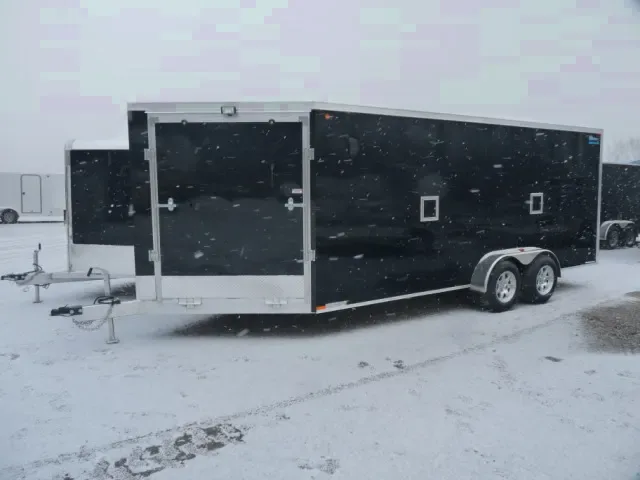 BLACK 23FT SLED HAULER W/WHITE WALLS