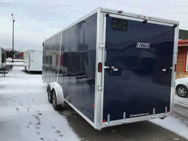 24FT BLACK/CHARCOAL ENCLOSED ALUMINUM SNOWMOBILE
