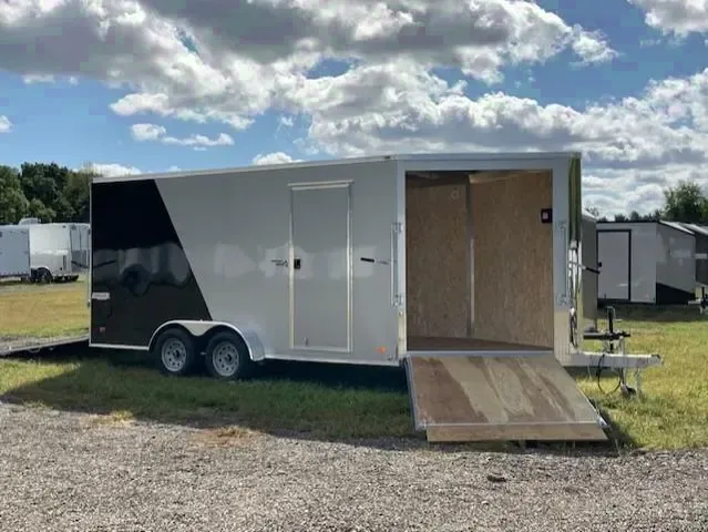 Snowmobile Trailer 20ft Two Tone Silver and Black