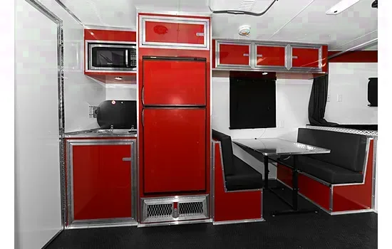 50ft Red and Black Auto Trailer w/ Living Quarters